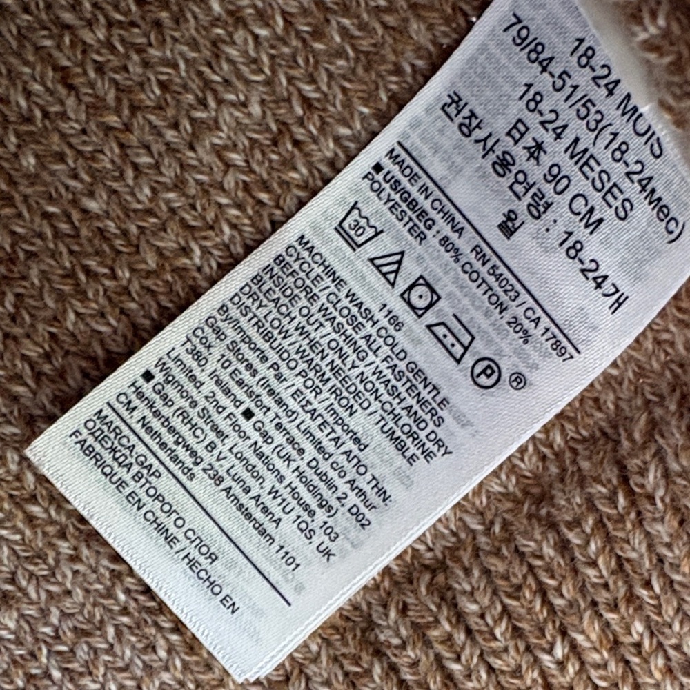 NWT Baby Gap Cable Knit Sweater 18-24m - Picture 4 of 5